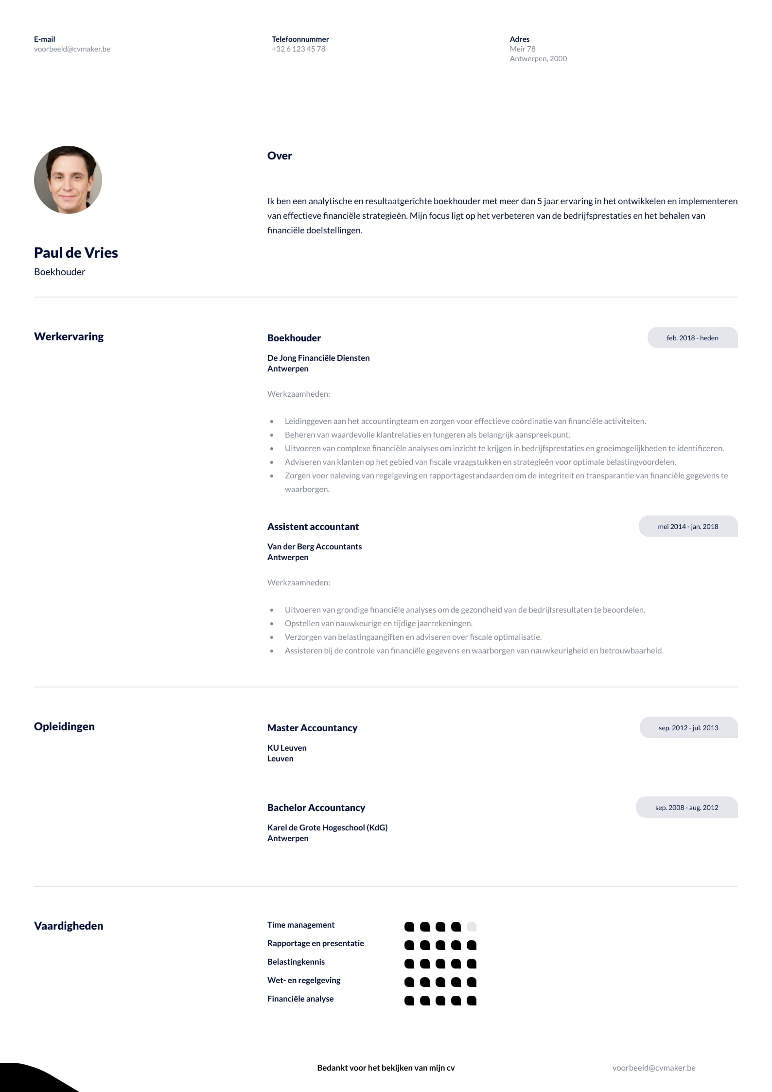 cv accountant voorbeeld​